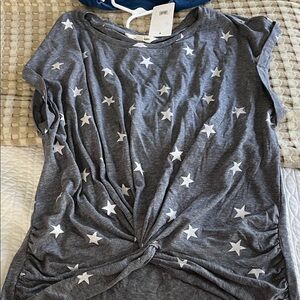 Gray Star Pattern Top